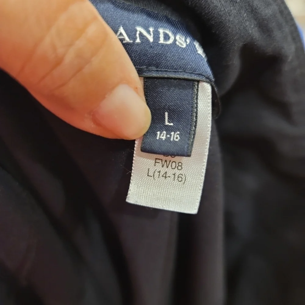 Lands' End Colorblock Blue Gray Pink Leggings - L